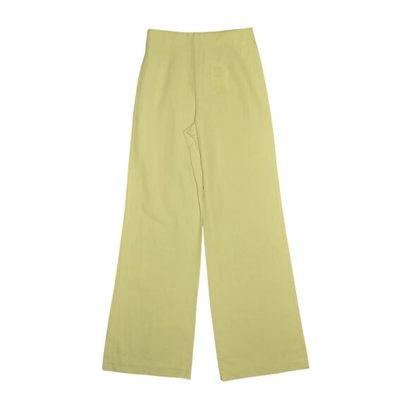 ZARA NEW $70 Light Green High Waist Wide Leg Pant Viscose‎ Cotton Linen XS - Picture 1 of 3